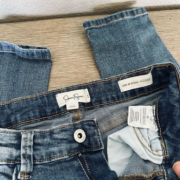 Jessica Simpson Kiss Me Skinny Rolled Cuff Distressed Skinny Jeans 12 - Picture 3 of 4